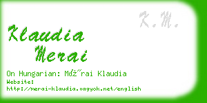 klaudia merai business card